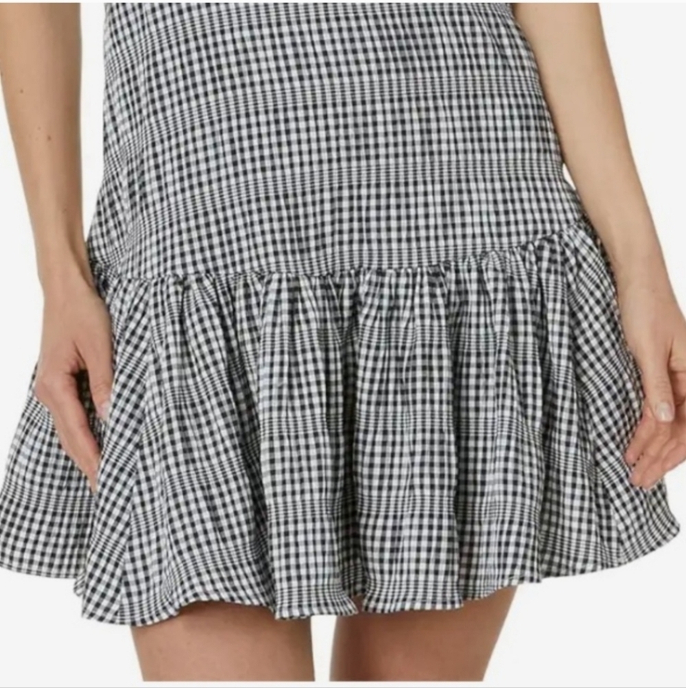 Calvin Klein Gingham Print Gauze Dress with‎ Puff sleeves NEW Size 2 - Picture 5 of 16